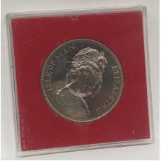 ISLE OF MAN 1975 . TWENTY FIVE 25 PENCE . COMMEMORATIVE COIN . MANX CAT